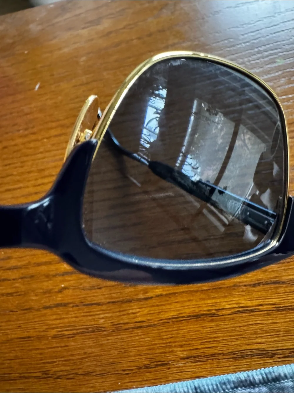 Thom Browne Black and Gold Clubmaster Sunglasses